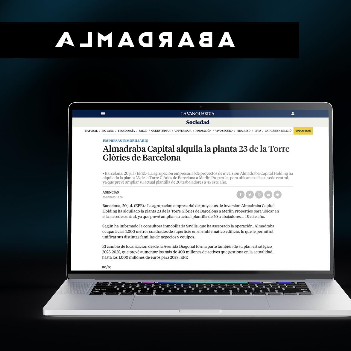 Imagen de la noticia Almadraba Capital alquila la planta 23 de la Torre Glòries de Barcelona. La Vanguardia