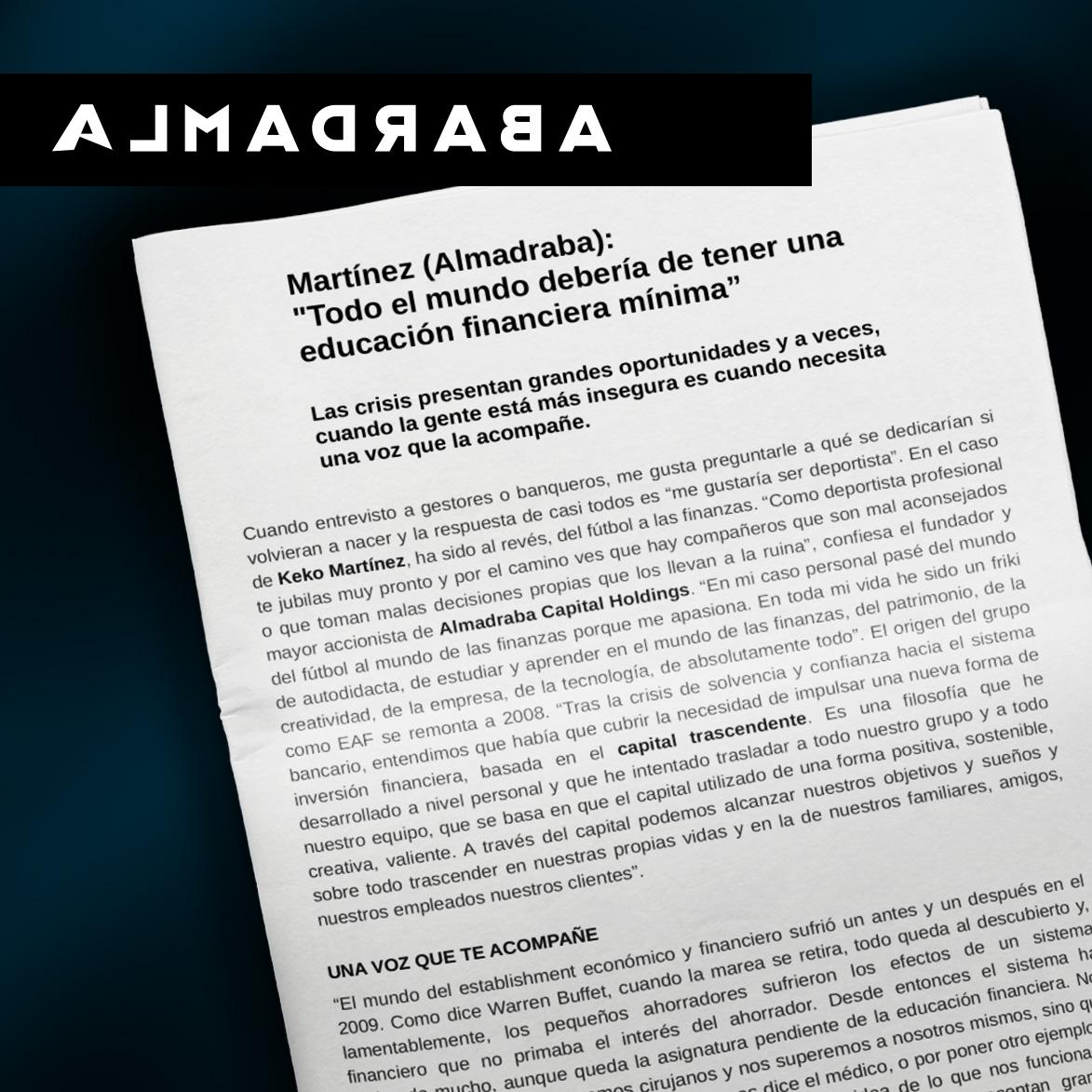 Imagen de la noticia Martínez (Almadraba): «Todo el mundo debería tener una educación financiera mínima»